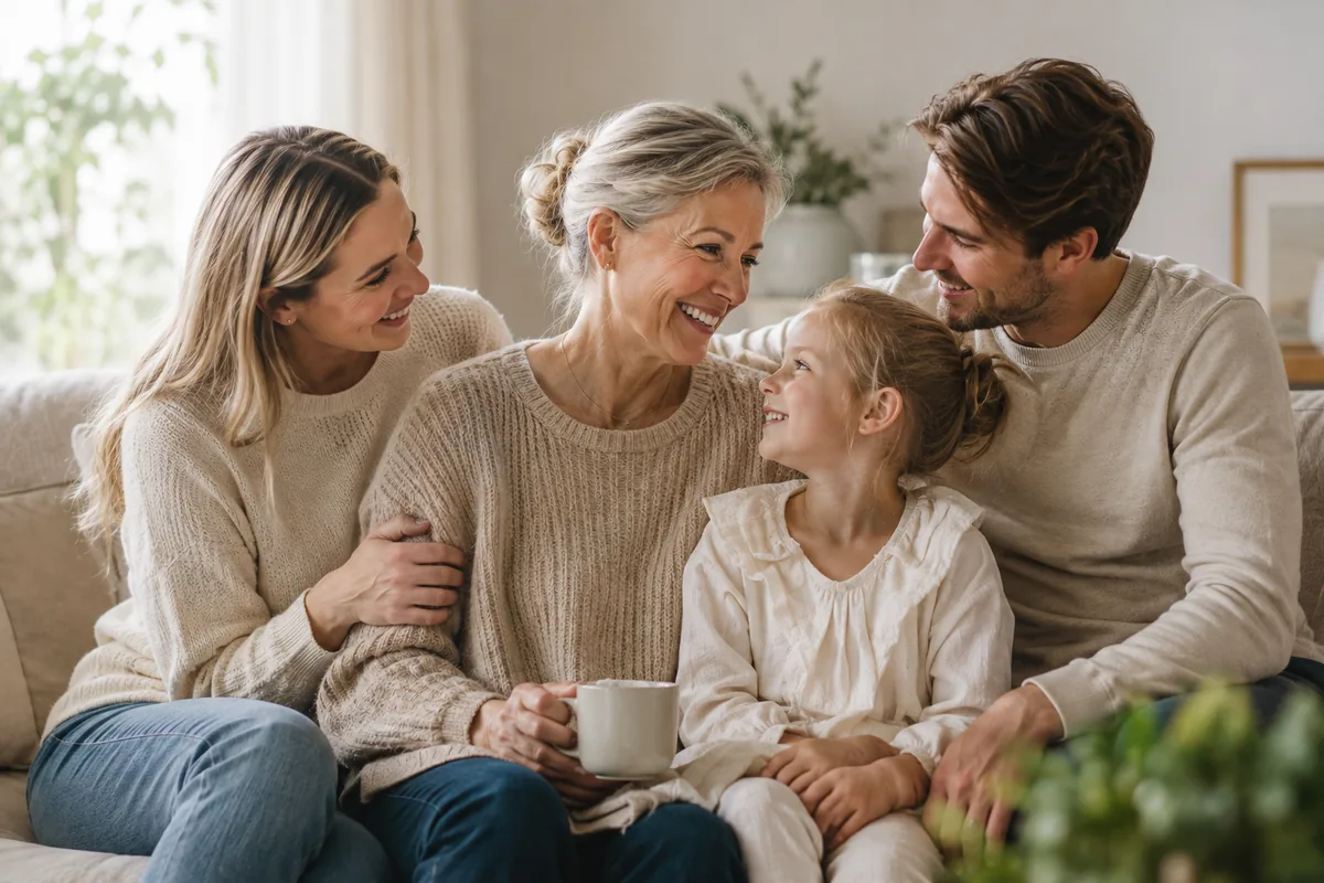 Mamma med familjen i flera generationer – inspiration till morsdagspresent från barn och vuxna barn